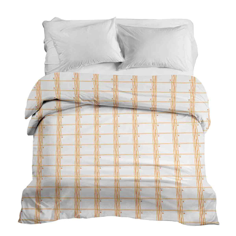 Manta terapéutica original - Funda de algodón amarillo a cuadros