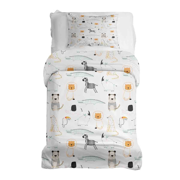 Juego de ropa de cama para terapia con animales del zoológico blanco