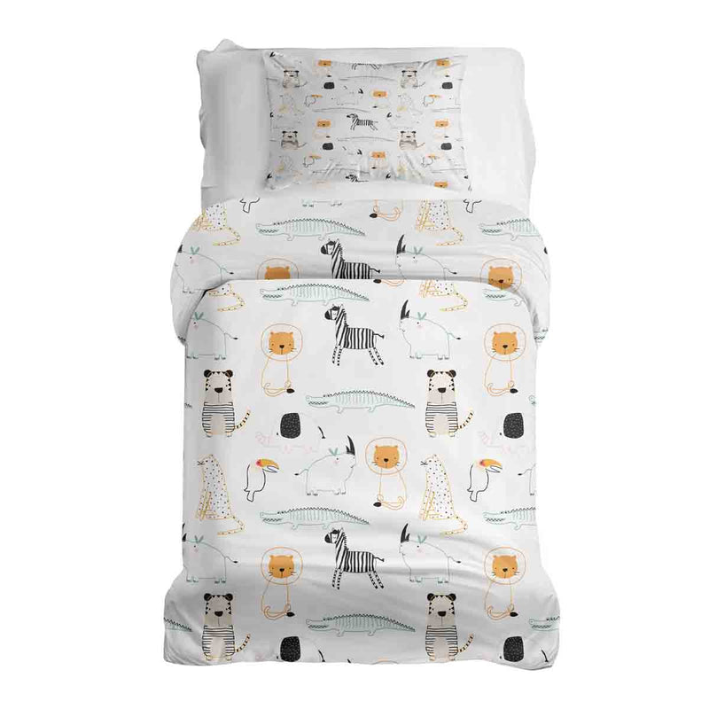 Juego de ropa de cama para terapia con animales del zoológico blanco