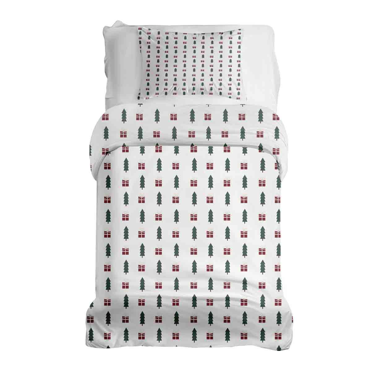 Set de ropa de cama con manta terapéutica ambiente navideño