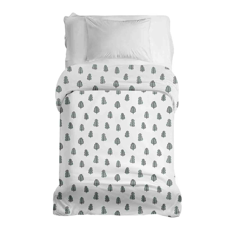 Manta terapéutica original - Funda de algodón blanca con arbolitos