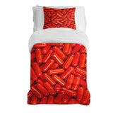 Juego de ropa de cama con manta terapéutica rojo tabletas