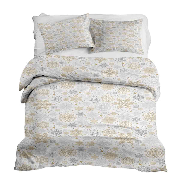 Juego de ropa de cama Therapeidecken con copos de nieve claros