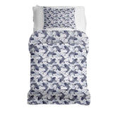 Set de ropa de cama con mantas terapéuticas y kois azules