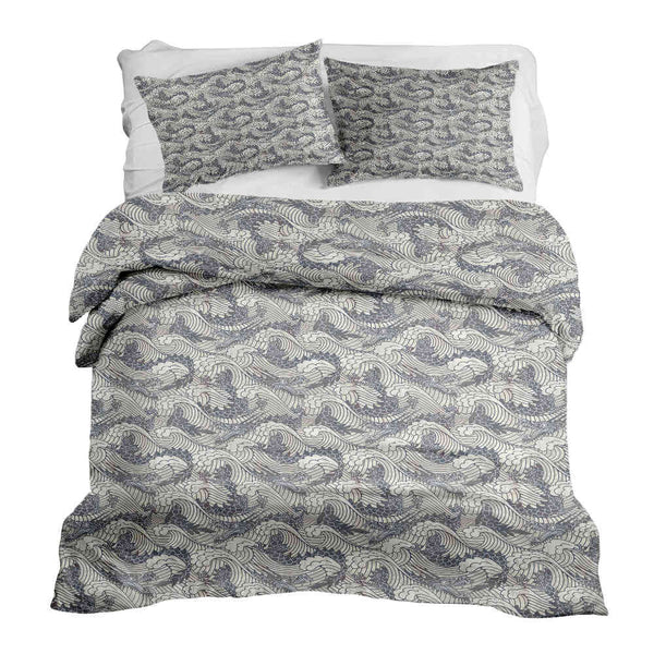 Juego de ropa de cama con manta terapéutica mar tormentoso