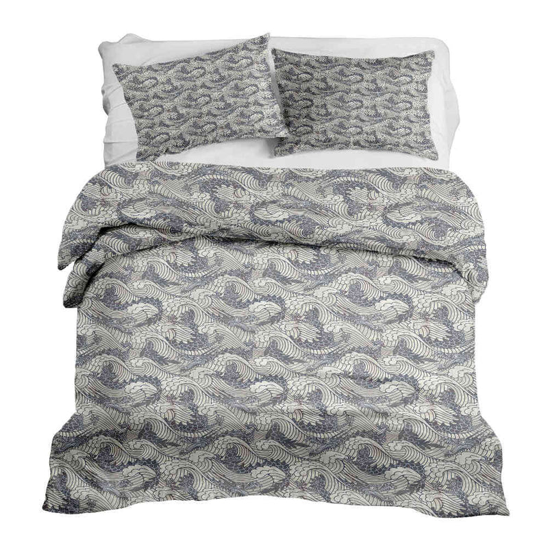 Juego de ropa de cama con manta terapéutica mar tormentoso