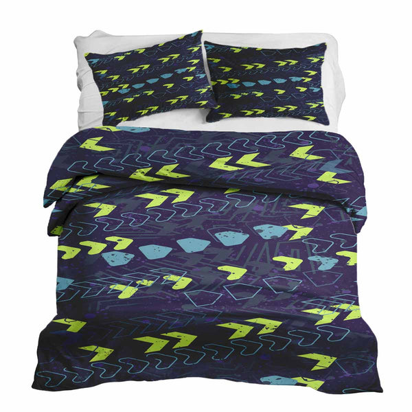 Juego de ropa de cama con manta terapéutica azul oscuro con flechas