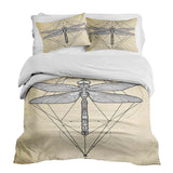 Set de ropa de cama con manta terapéutica amarillo con libélula