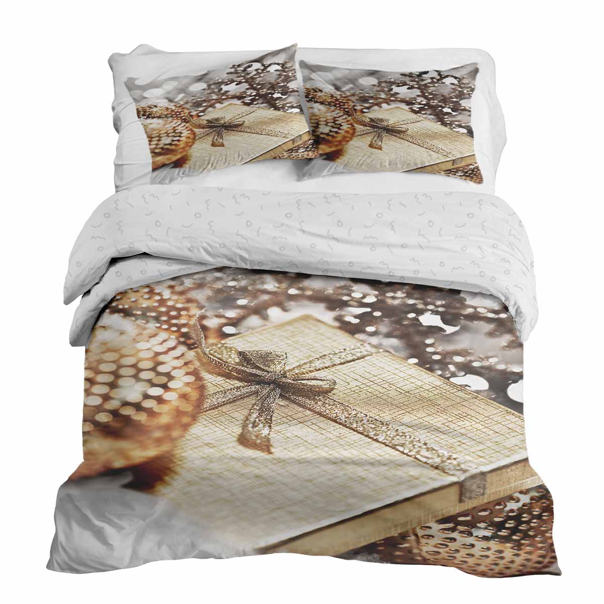 Set de ropa de cama con manta terapéutica y regalo dorado
