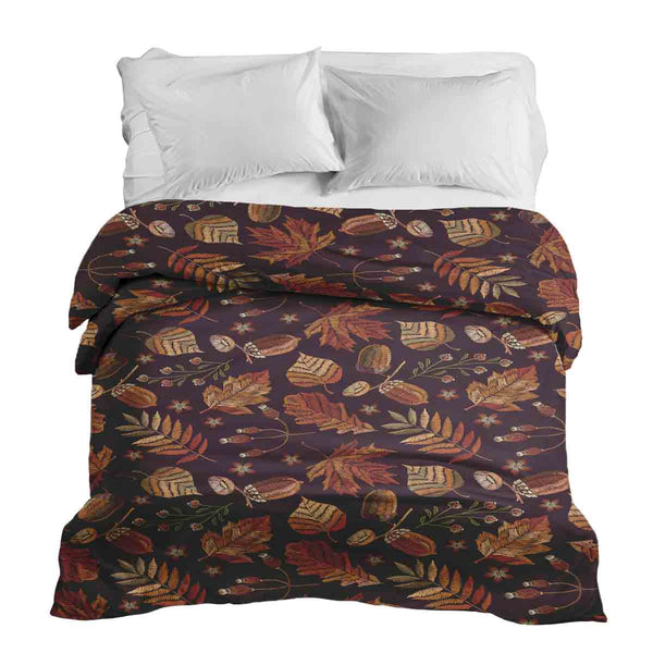 Manta terapéutica original - Funda de algodón hojas marrones de otoño