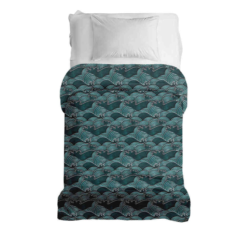 Manta terapéutica original - Funda de algodón ondas turquesa-verde
