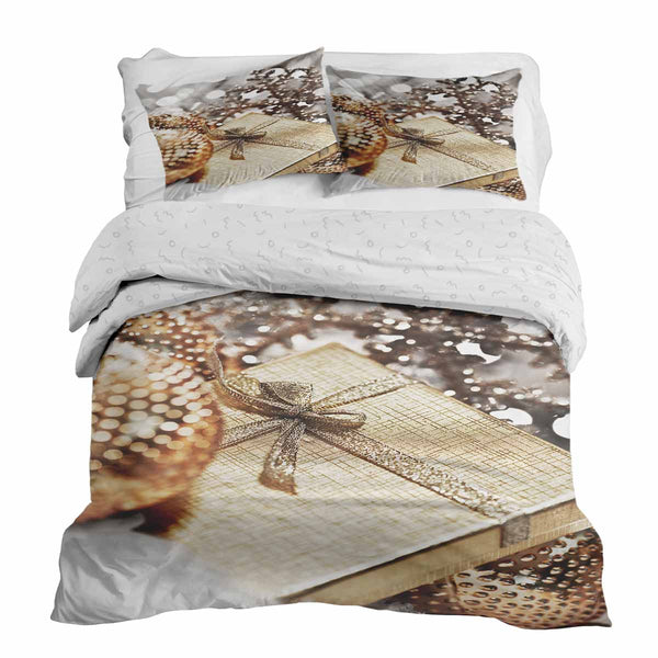Set de ropa de cama con manta terapéutica y regalo dorado