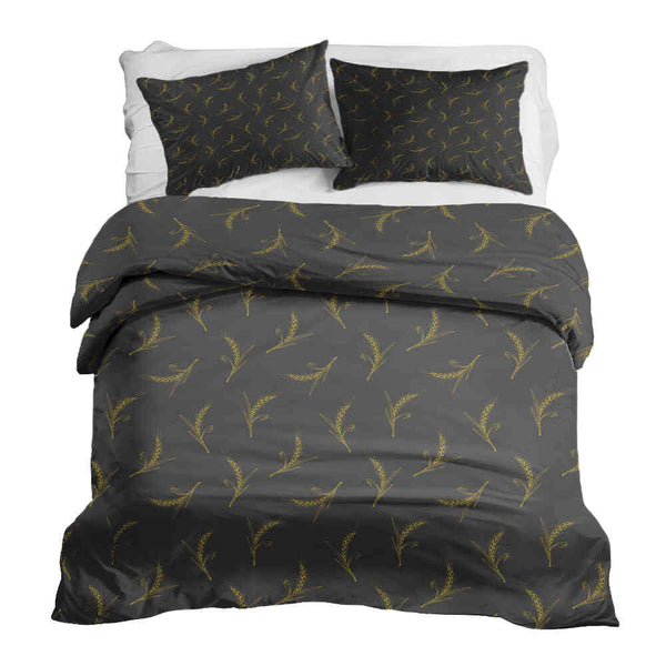 Juego de ropa de cama con manta terapéutica gris con trigo