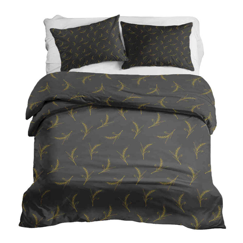 Juego de ropa de cama con manta terapéutica gris con trigo