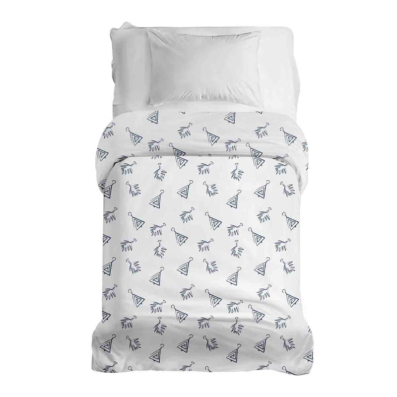 Manta terapéutica original - Funda de algodón blanca con pendientes bohemios