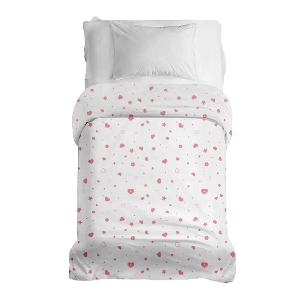 Manta terapéutica original - Funda de algodón rosa con corazones y flores