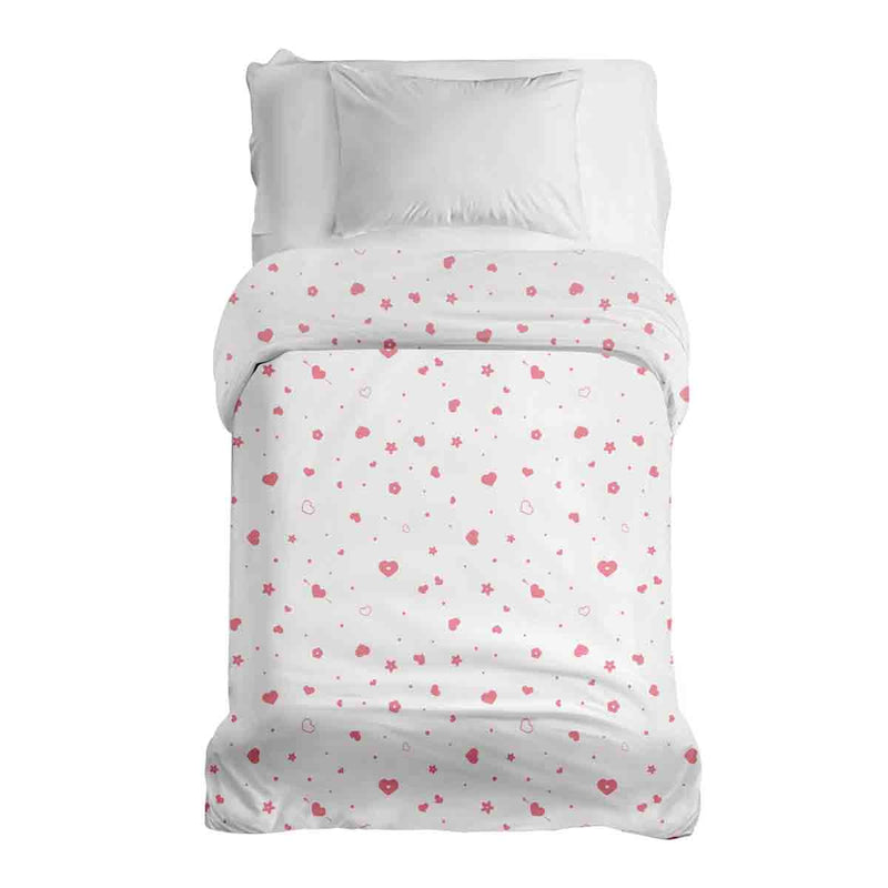 Manta terapéutica original - Funda de algodón rosa con corazones y flores