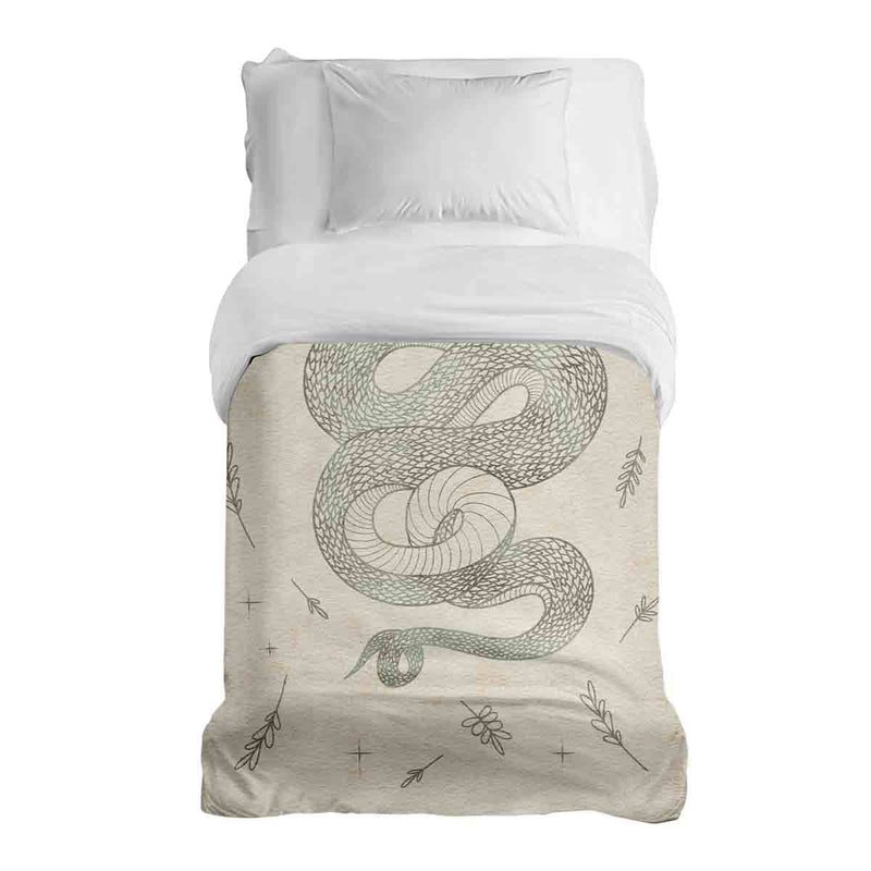 Manta terapéutica original - Funda de algodón beige con serpiente