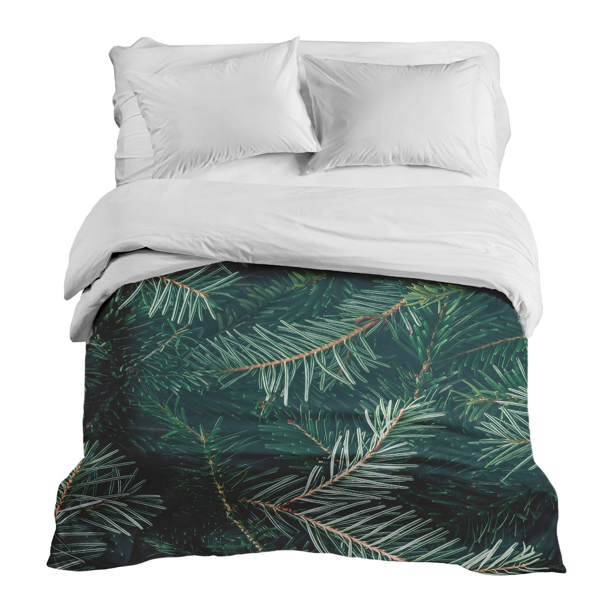 Manta terapéutica original - Funda de algodón con ramas de abeto verdes