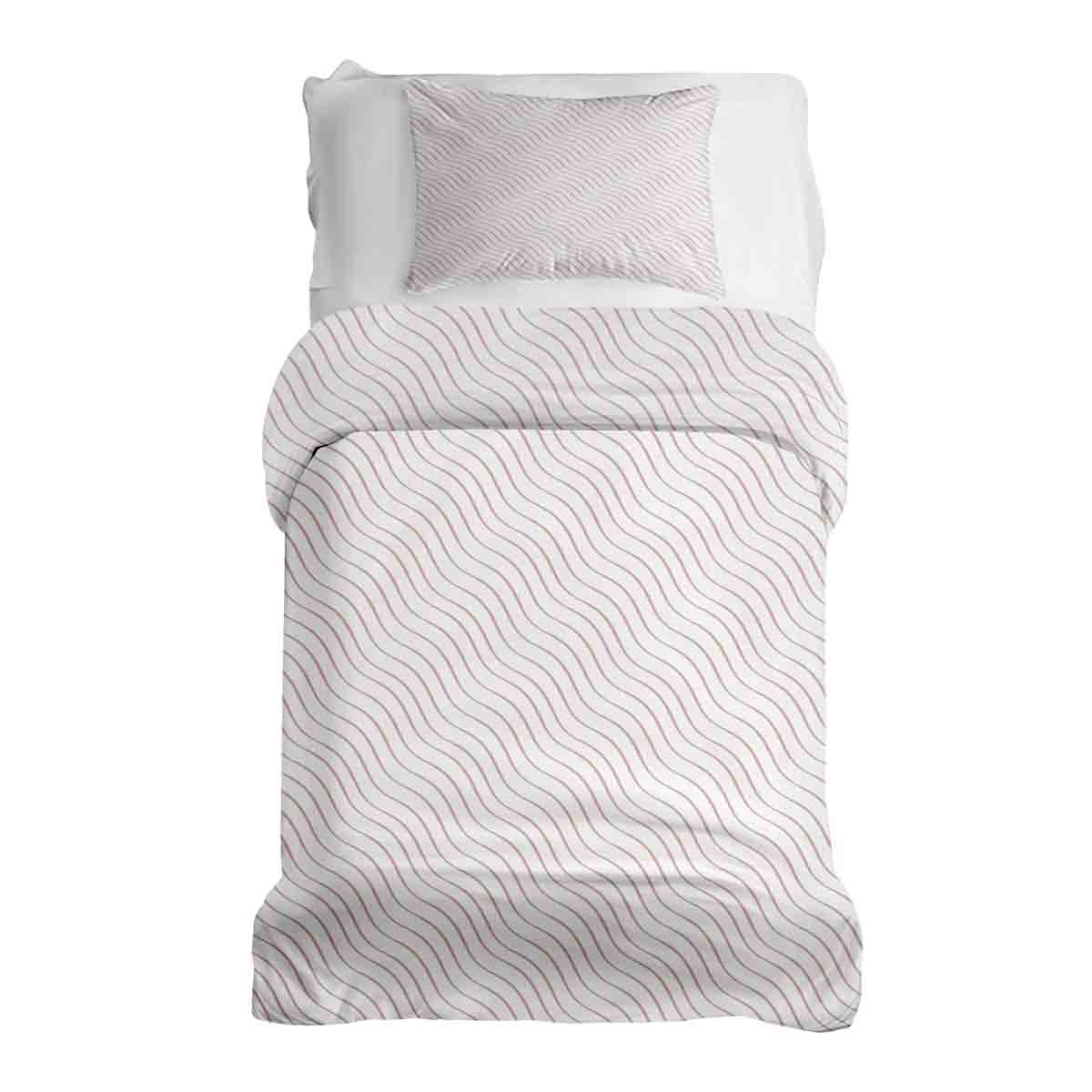 Set de ropa de cama con manta terapéutica rosa con ondas