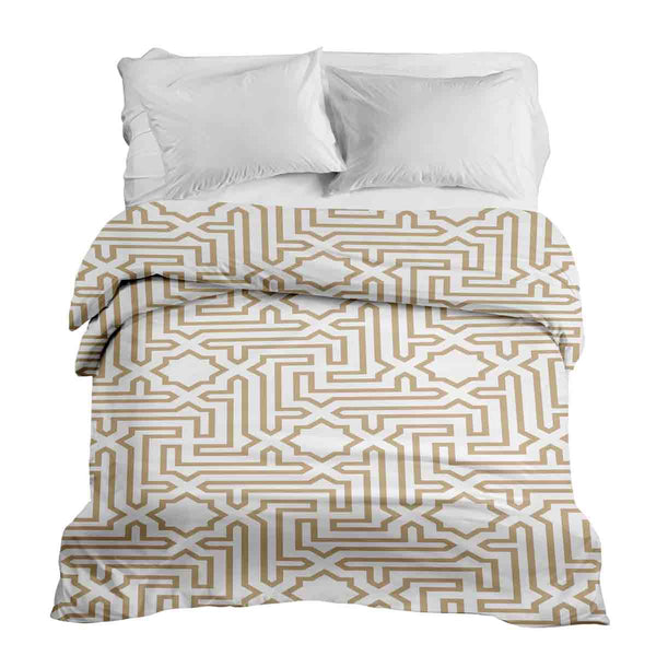 Manta terapéutica original - Funda de algodón beige con formas