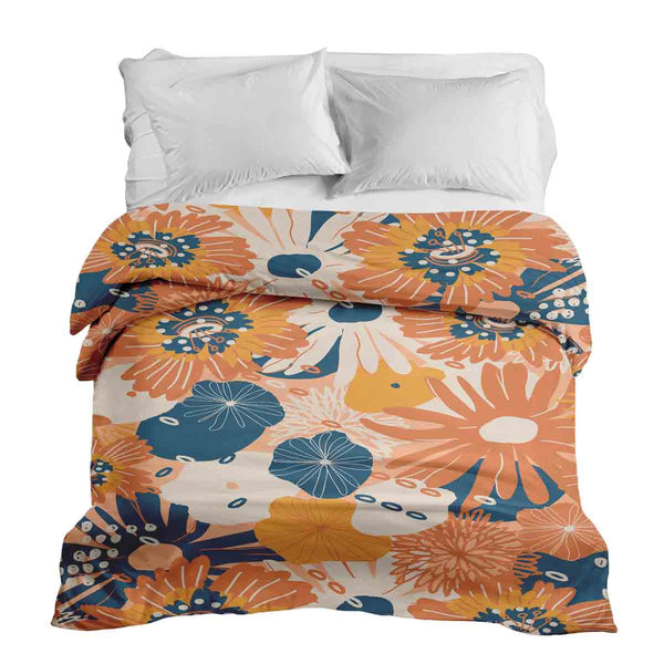 Manta terapéutica original - Funda de algodón con flores de gerbera
