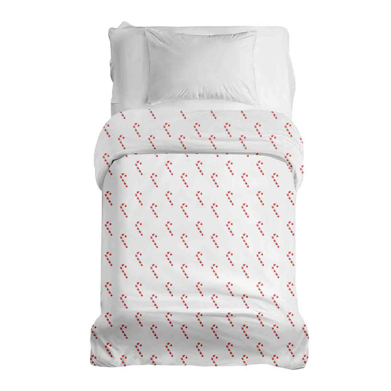 Manta terapéutica original - Funda de algodón blanca con bastones de caramelo
