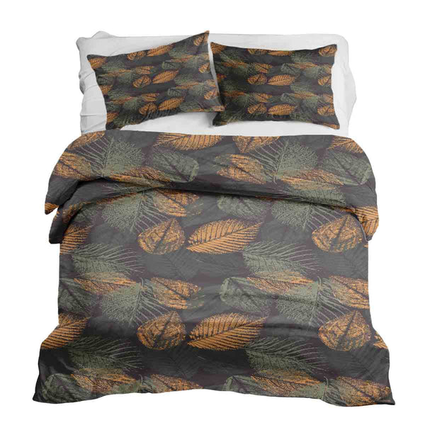 Juego de ropa de cama con manta terapéutica motivo de hoja otoñal