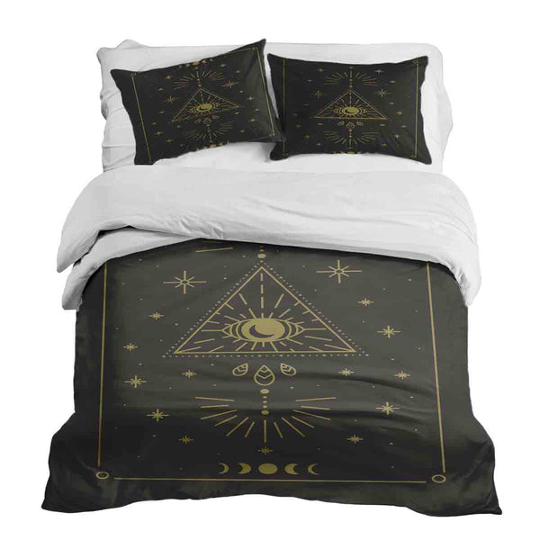 Juego de ropa de cama con manta terapéutica negro sol y cosmos