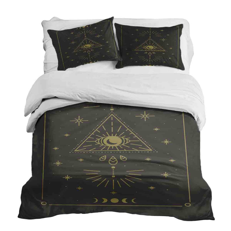 Juego de ropa de cama con manta terapéutica negro sol y cosmos