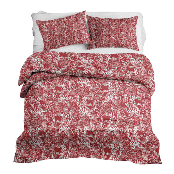 Juego de ropa de cama con manta terapéutica tigre chino