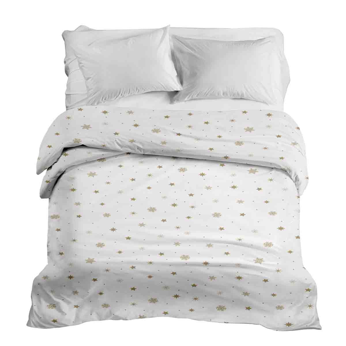 Manta terapéutica original - Funda de algodón blanca con estrellas doradas