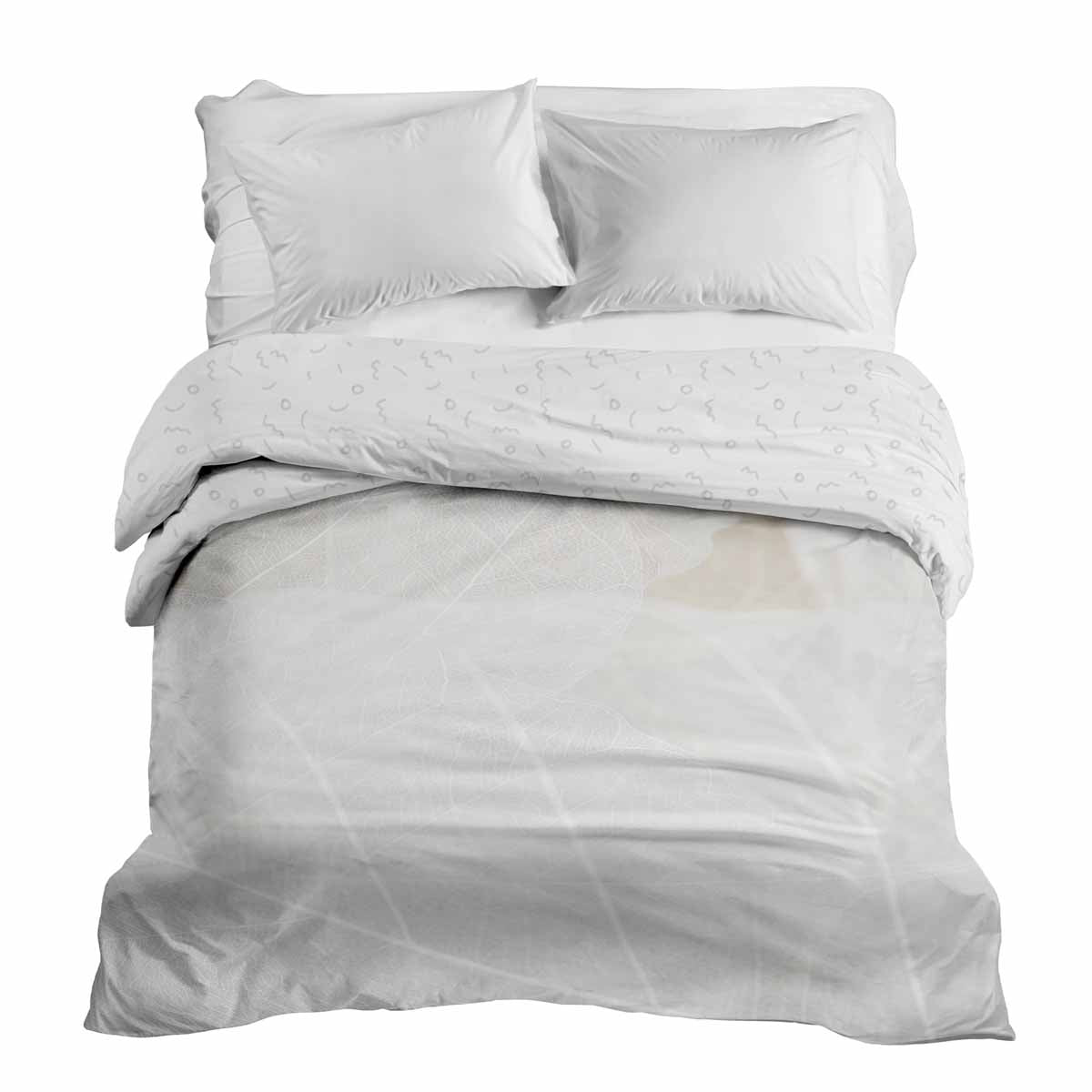 Manta terapéutica original - Funda de algodón gris con patrón blanco