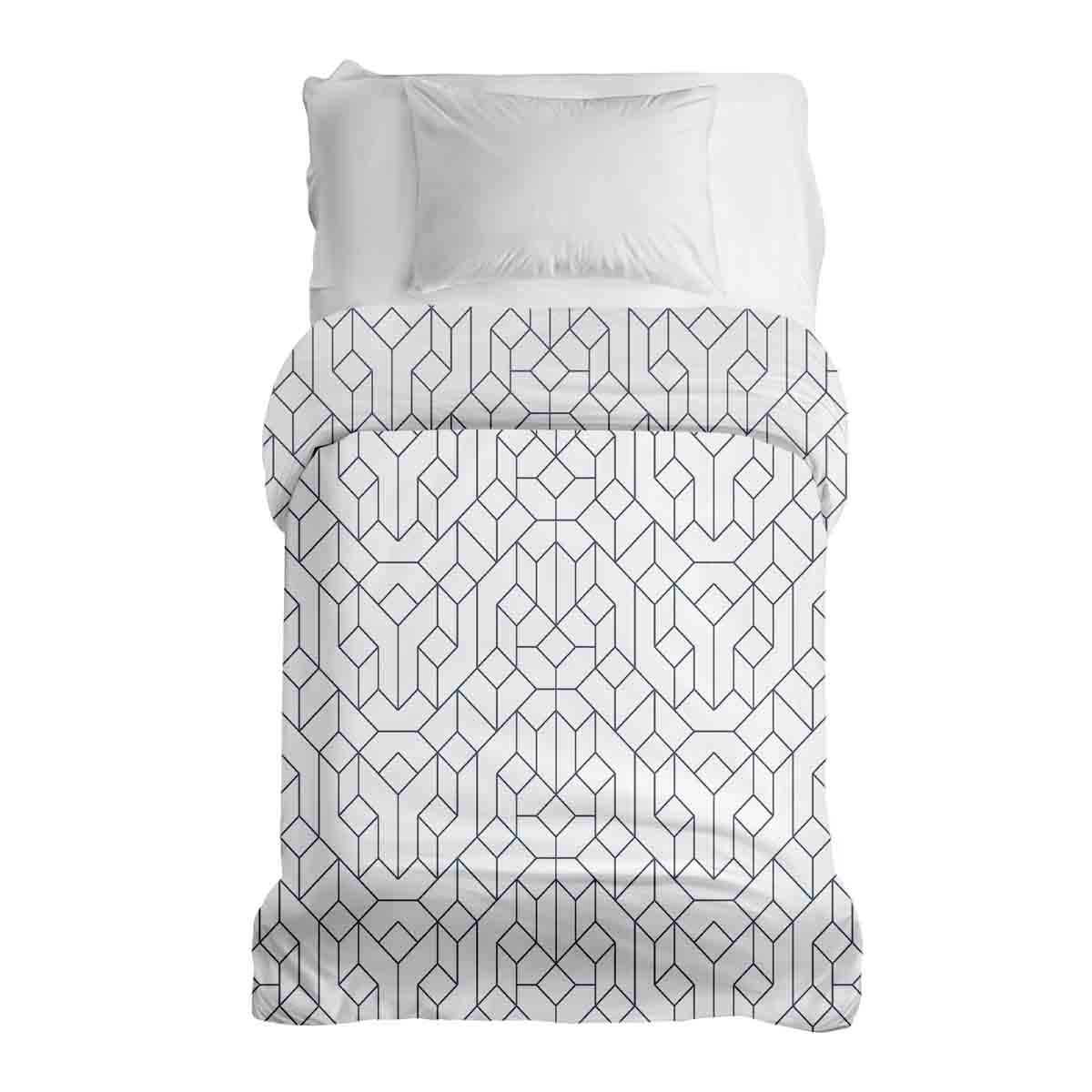 Manta terapéutica original - Funda de algodón blanca con patrón negro