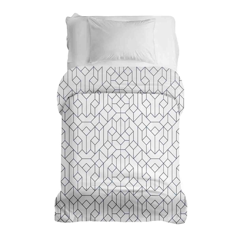 Manta terapéutica original - Funda de algodón blanca con patrón negro