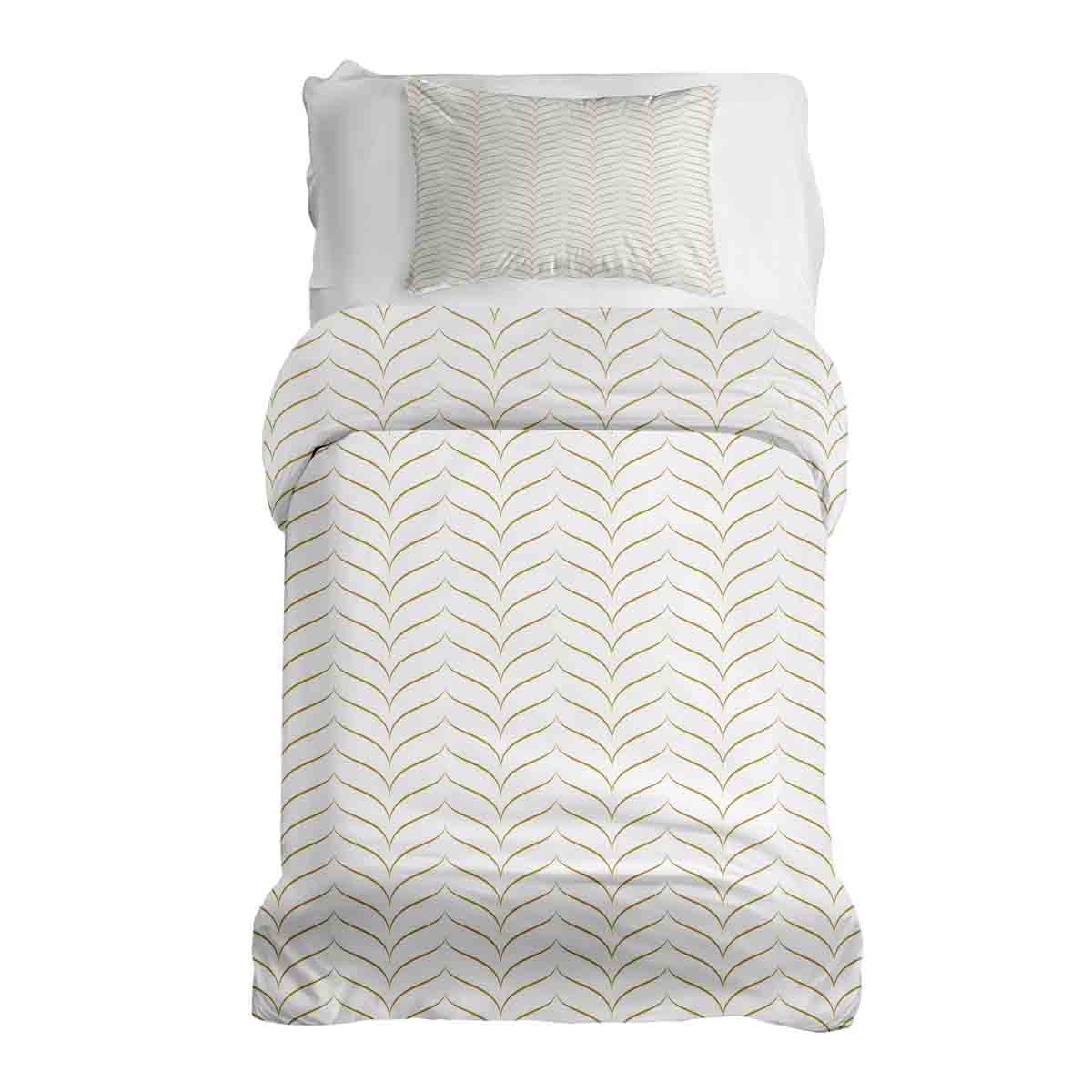 Set de ropa de cama con manta terapéutica y forma de V dorada