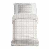 Set de ropa de cama y manta terapéutica naranja beige a cuadros