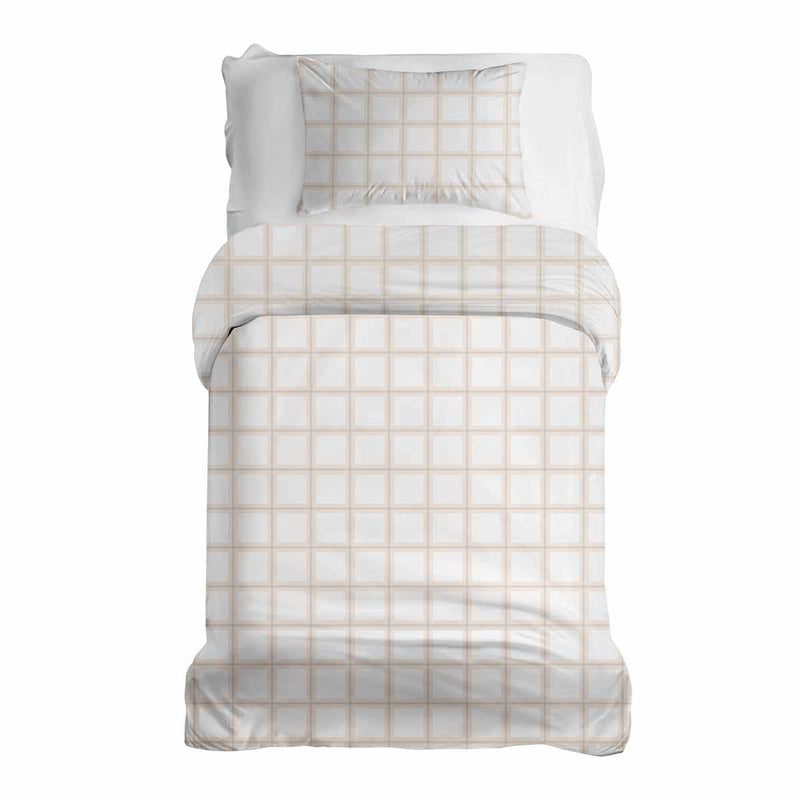 Set de ropa de cama y manta terapéutica naranja beige a cuadros