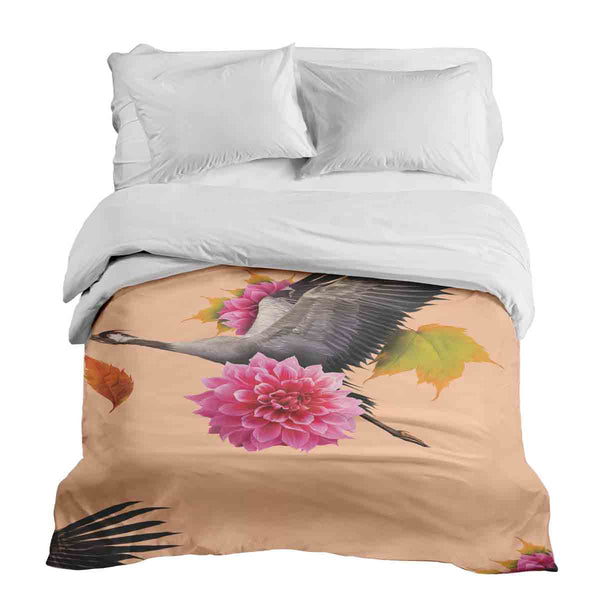 Manta terapéutica original - Funda de algodón naranja con grulla