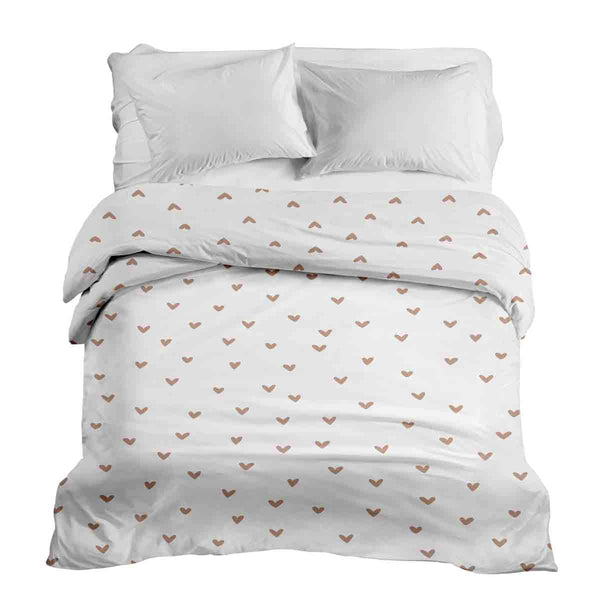 Manta terapéutica original - Funda de algodón blanca con corazones