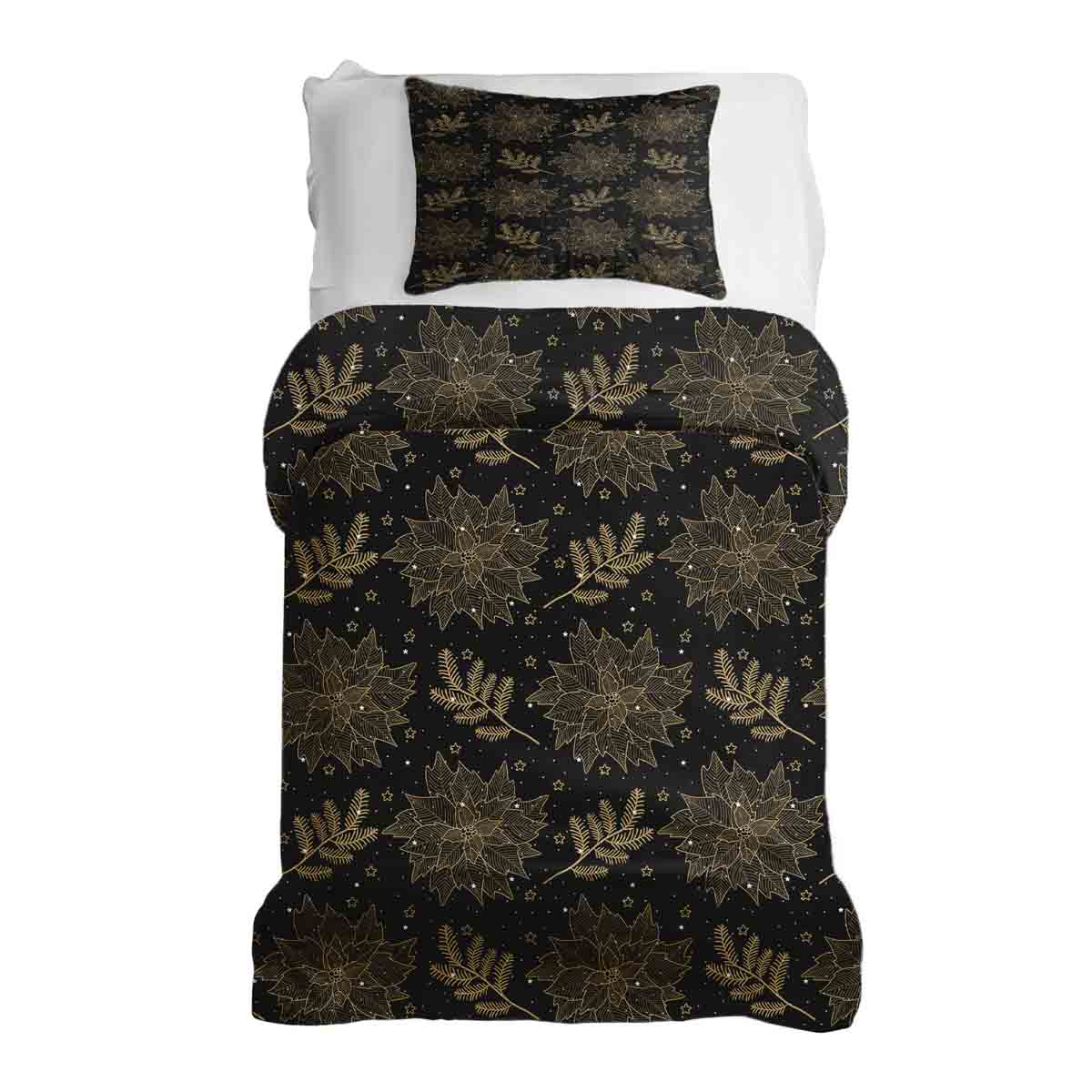 Set de ropa de cama con manta terapéutica negro estrella de Navidad