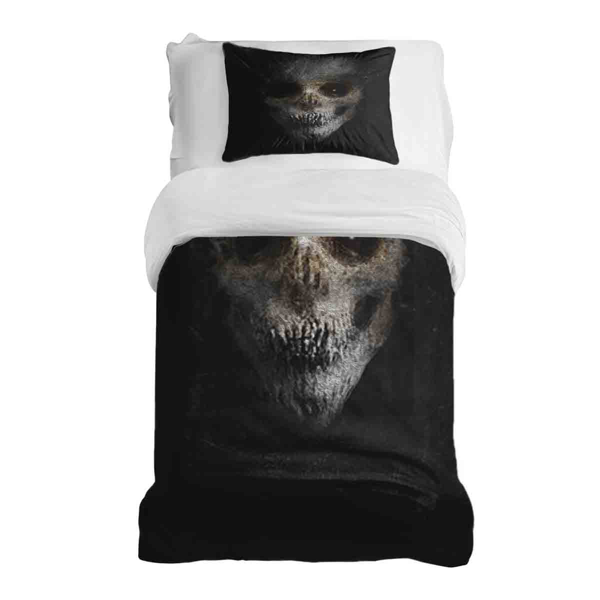Set de ropa de cama con manta terapéutica negro terrorífico