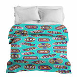 Manta terapéutica original - Funda de algodón turquesa con frases