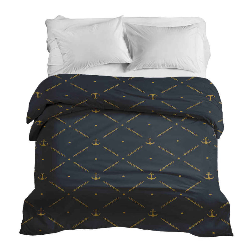 Manta terapéutica original - Funda de algodón azul con ancla