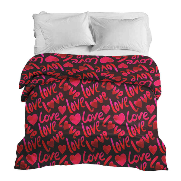 Manta terapéutica original - Funda de algodón negra con inscripción Love