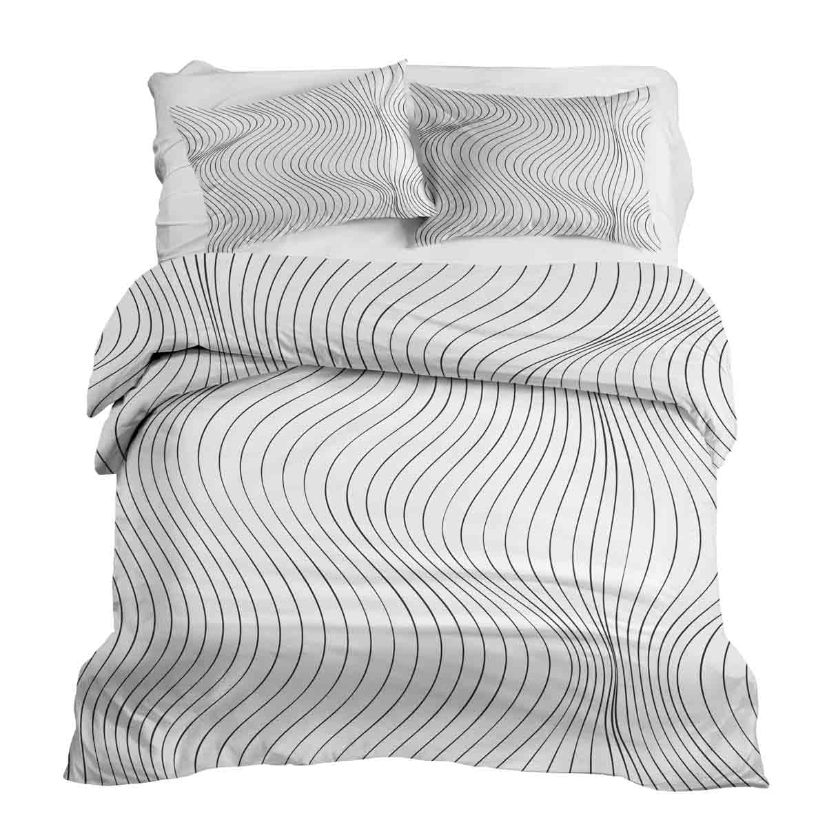 Juego de ropa de cama con manta terapéutica Ondas de radio negras