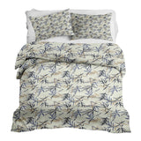Juego de ropa de cama con manta terapéutica patrón de hojas beige