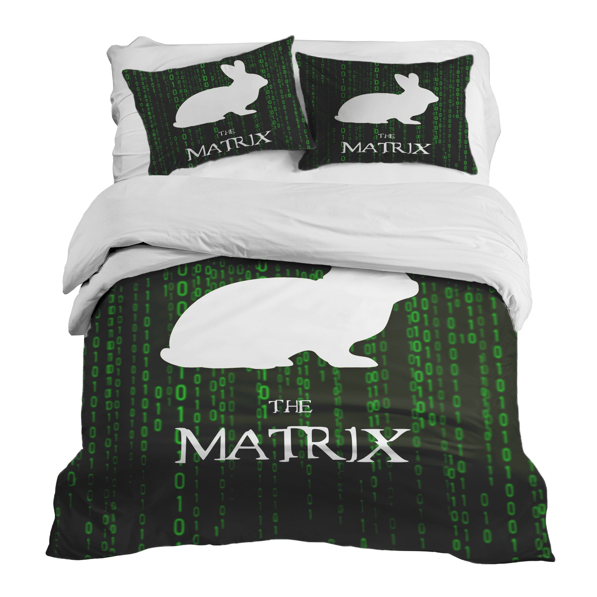 Set de ropa de cama y manta terapéutica Matrix Code verde