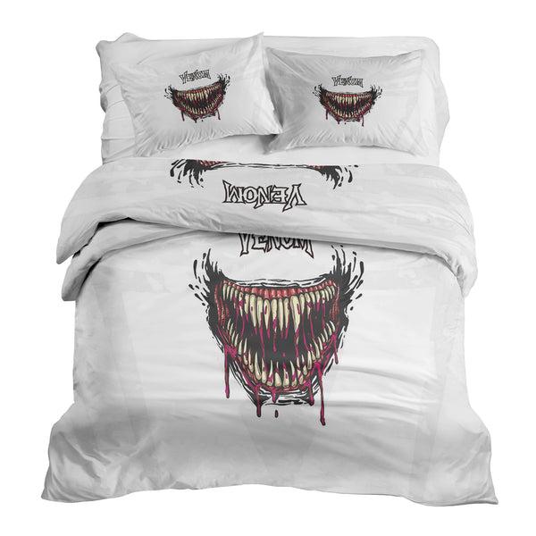 Set de ropa de cama con manta terapéutica blanca Venom