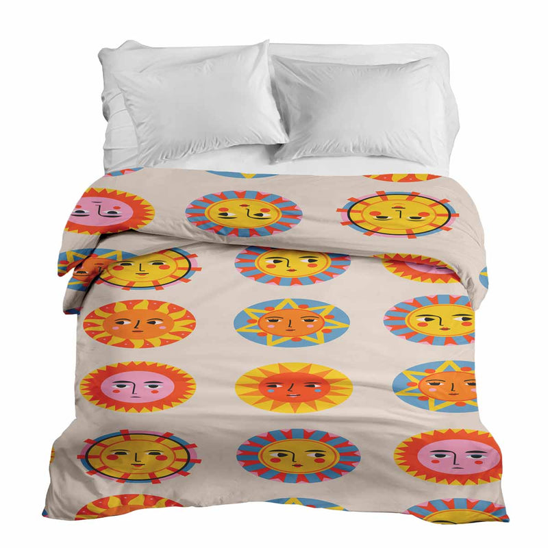 Manta terapéutica original - Funda de algodón beige con sol